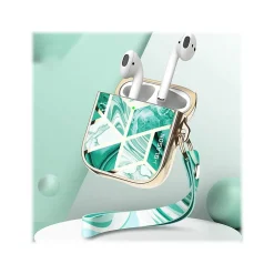 Cosmo Case for Apple AirPods 1st/2nd Gen, Marble Green (AirPods2019-Cosmo-Jade)<i-Blason Clearance