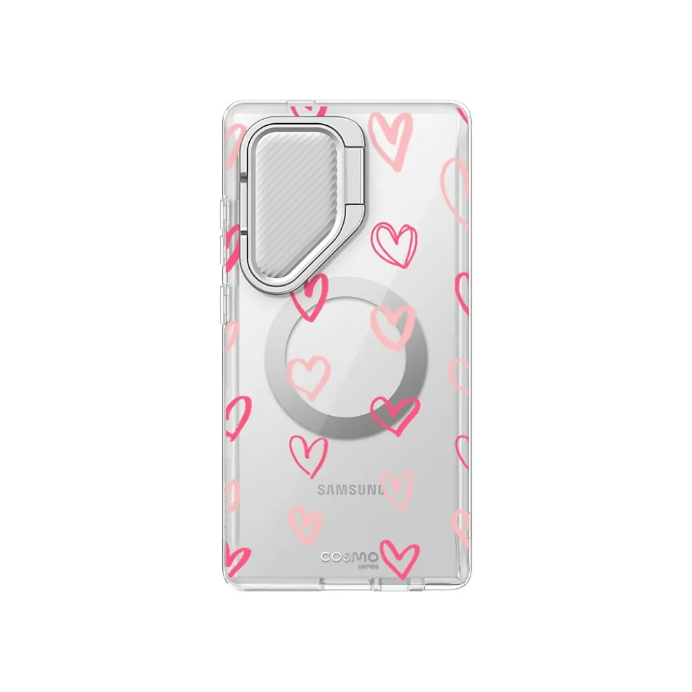 i-Blason Cosmo Clear Hearts MagSafe Case for Samsung Galaxy S24 Ultra, Shock-Absorbing