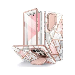 i-Blason Cosmo Cute Marble Pink MagSafe Case for Samsung Galaxy S24 Ultra, Shock-Absorbing