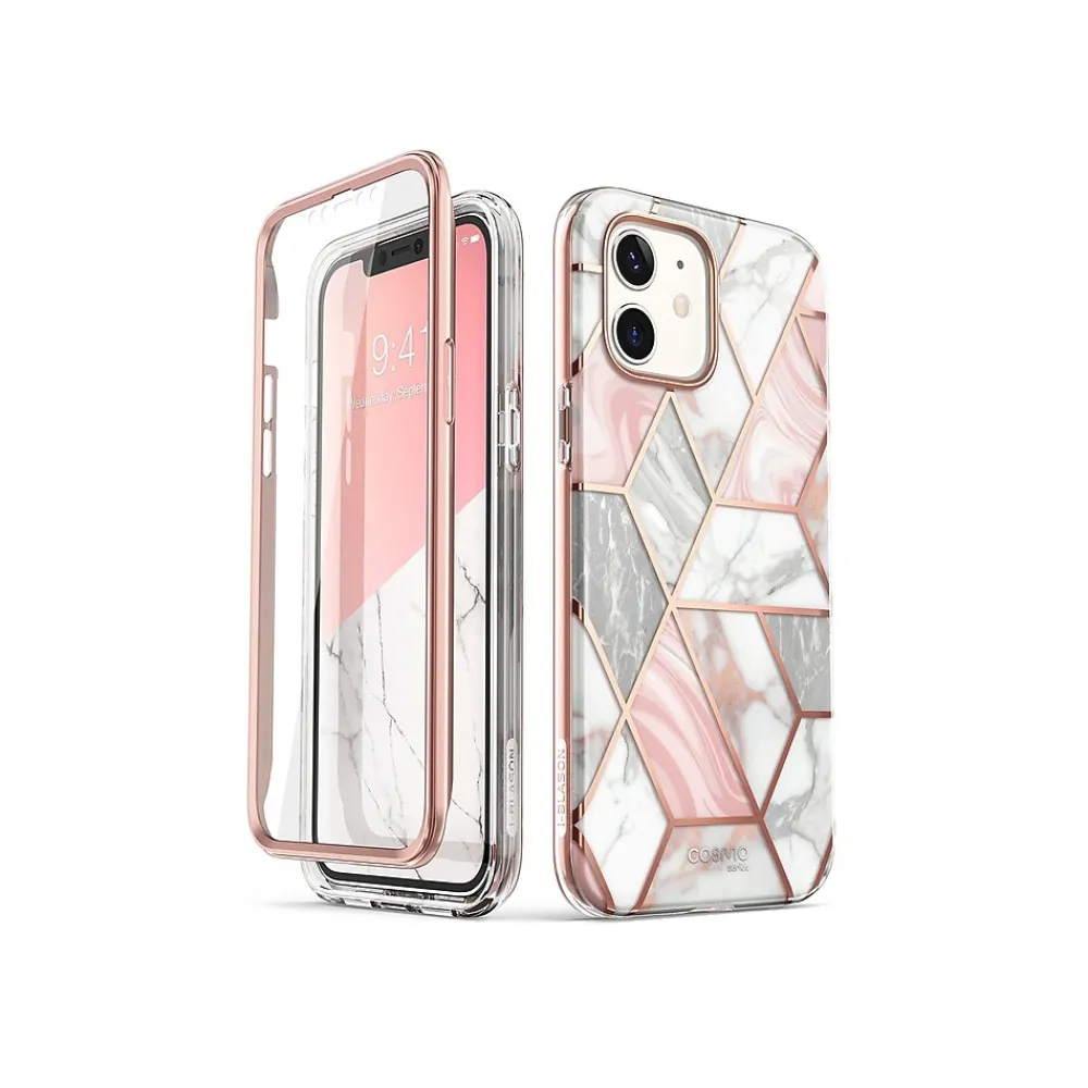 i-Blason Cosmo MagSafe Rugged Case for iPhone 12, Marble Pink (iPhone2020-6.1-Cosmo-SP-Marble)