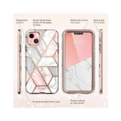 i-Blason Cosmo Marble Pink Snap Case for iPhone 13 (iPhone2021-6.1-Cosmo-SP-Marble)
