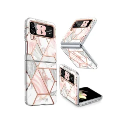 i-Blason Cosmo Marble Pink Snap Case for Samsung Galaxy Z Flip4 (Galaxy2022-ZFlip4-5G-Cosmo-Marble)