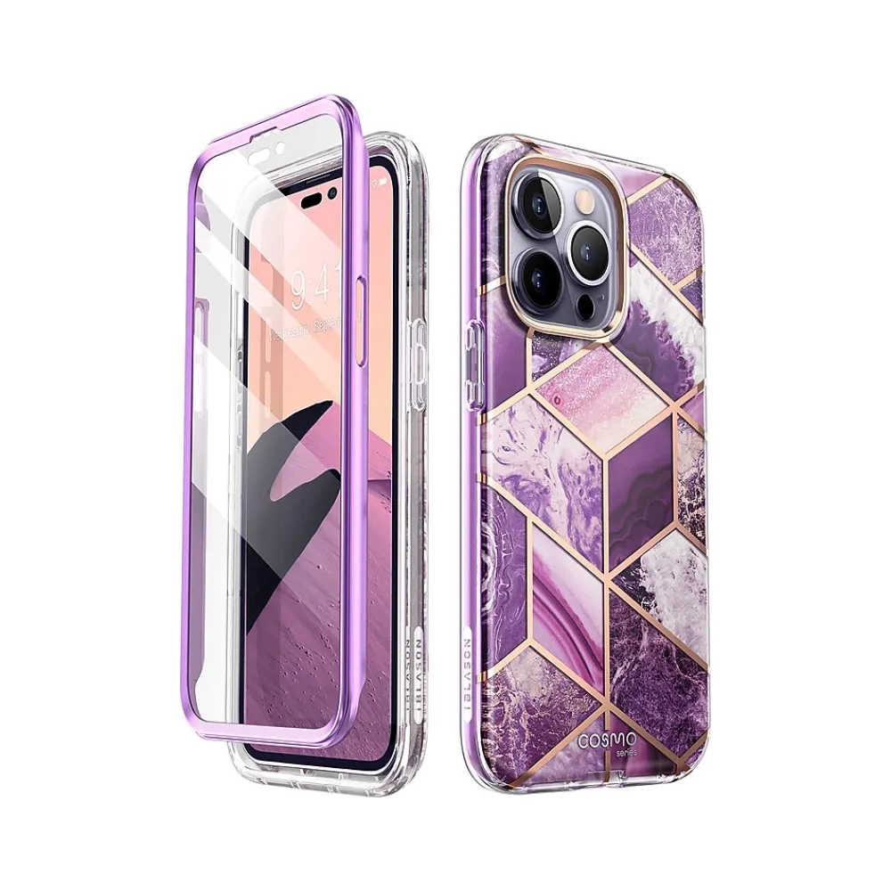 i-Blason Cosmo Marble Purple Case for iPhone 14 Pro Max (iPhone2022Pro-6.7-Cosmo-SP-Ameth)