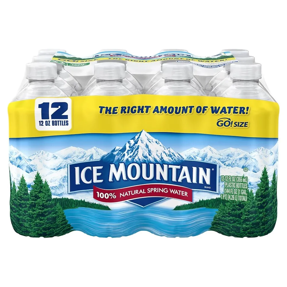 Ice Mountain 100% Natural Spring Water, 12 Oz., 12/Carton (12245633)
