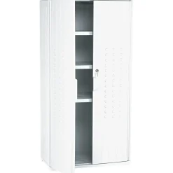 Storage Cabinets*ICEBERG ® Officeworks® Polyethylene Storage Cabinet, Non-Assembled, 66Hx33Wx18D", Platinum