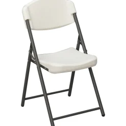 Folding & Stacking*ICEBERG Rough 'N Ready Plastic Folding Chairs, Platinum Granite, 4/Carton (64033)
