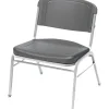 Folding & Stacking*ICEBERG Rough N Ready Series Big & Tall Stacking Chair, Plastic, Charcoal, 4/Carton (ICE64127)