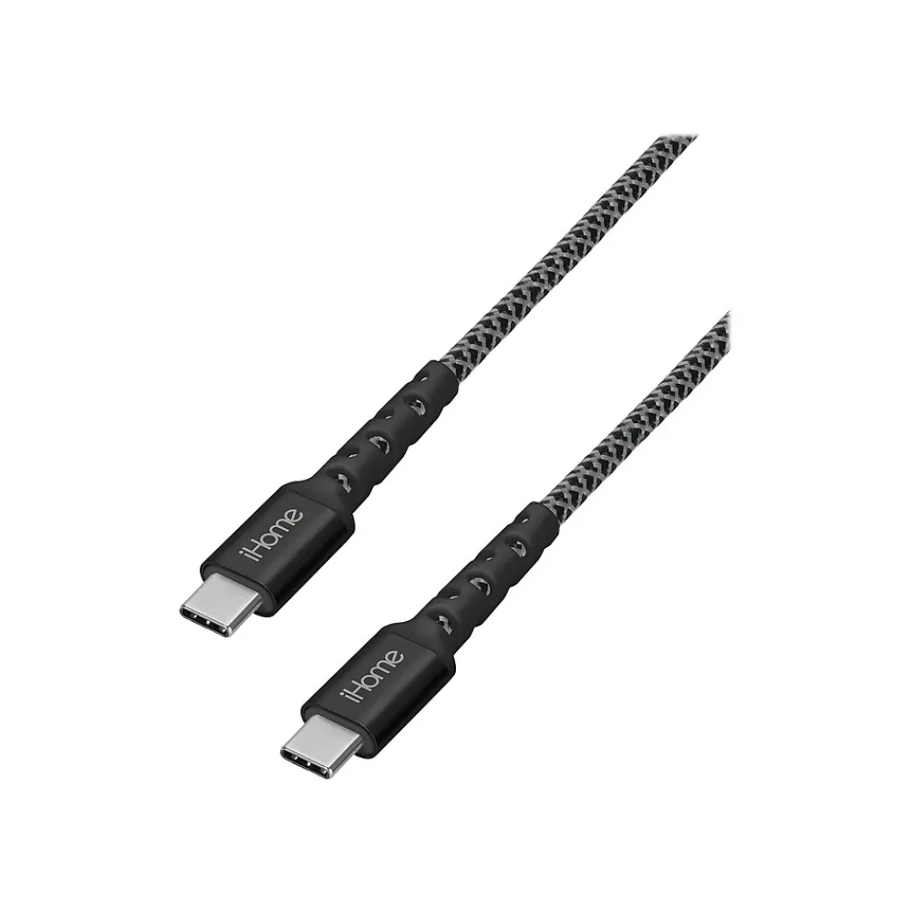 iHome 6' USB Type-C to USB Type-C Power Cable, Male to Male, Black (IHCT3310B-OD)