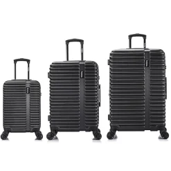 Ally 3-Piece Hardside Spinner Luggage Set, TSA Checkpoint Friendly, Black (IUALLSML-BLK)<InUSA Outlet