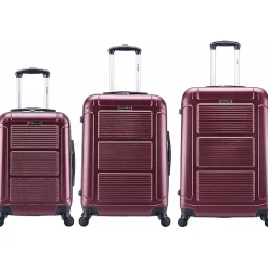 Pilot 3-Piece Hardside Spinner Luggage Set, Wine (IUPILSML-WIN)<InUSA Hot
