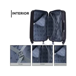 Royal 3-Piece Hardside Spinner Luggage Set, Black (IUROYSML-BLK)<InUSA Discount