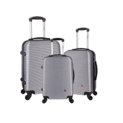 Royal 3-Piece Hardside Spinner Luggage Set, Silver (IUROYSML-SIL)<InUSA Clearance