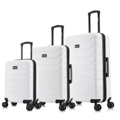 Trend 3-Piece Hardside Spinner Luggage Set, White (IUTRESML-WHI)<InUSA New
