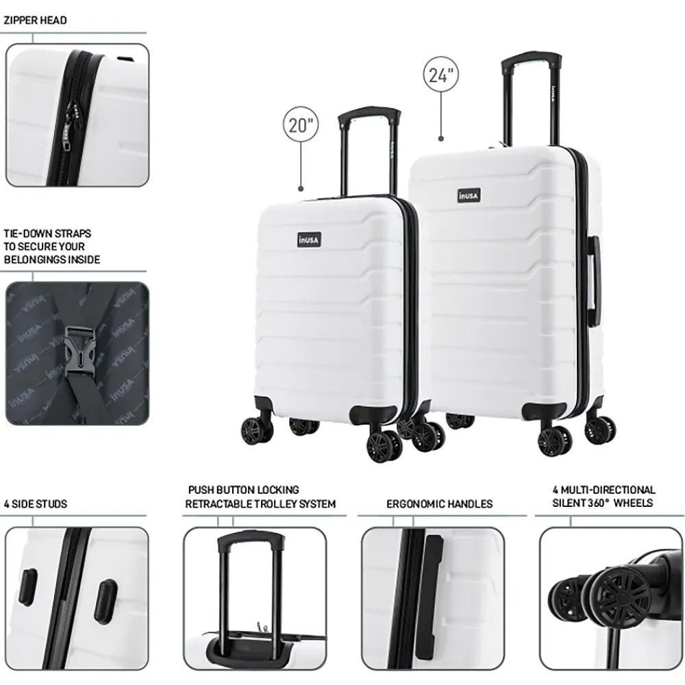 Trend 2-Piece Hardside Spinner Luggage Set, (IUTRE0SM-WHI)<InUSA Hot