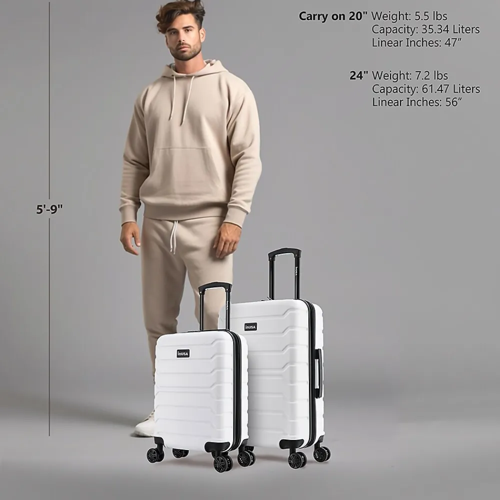Trend 2-Piece Hardside Spinner Luggage Set, (IUTRE0SM-WHI)<InUSA Hot