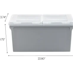 File Storage|Iris Plastic File Box with Split Lid, Letter Size, Gray, 4/Pack (500167)