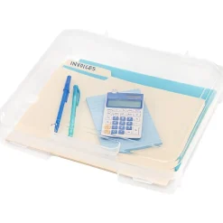 File Storage|Iris Plastic File Box with Latching Lid, Letter Size, Clear, 6/Pack (150655)