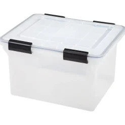 File Storage|Iris WeatherPro Plastic File Box, Letter/Legal Size, Clear (110600)