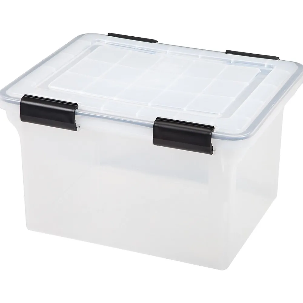 File Storage|Iris WeatherPro Plastic File Box, Letter/Legal Size, Clear (110600)