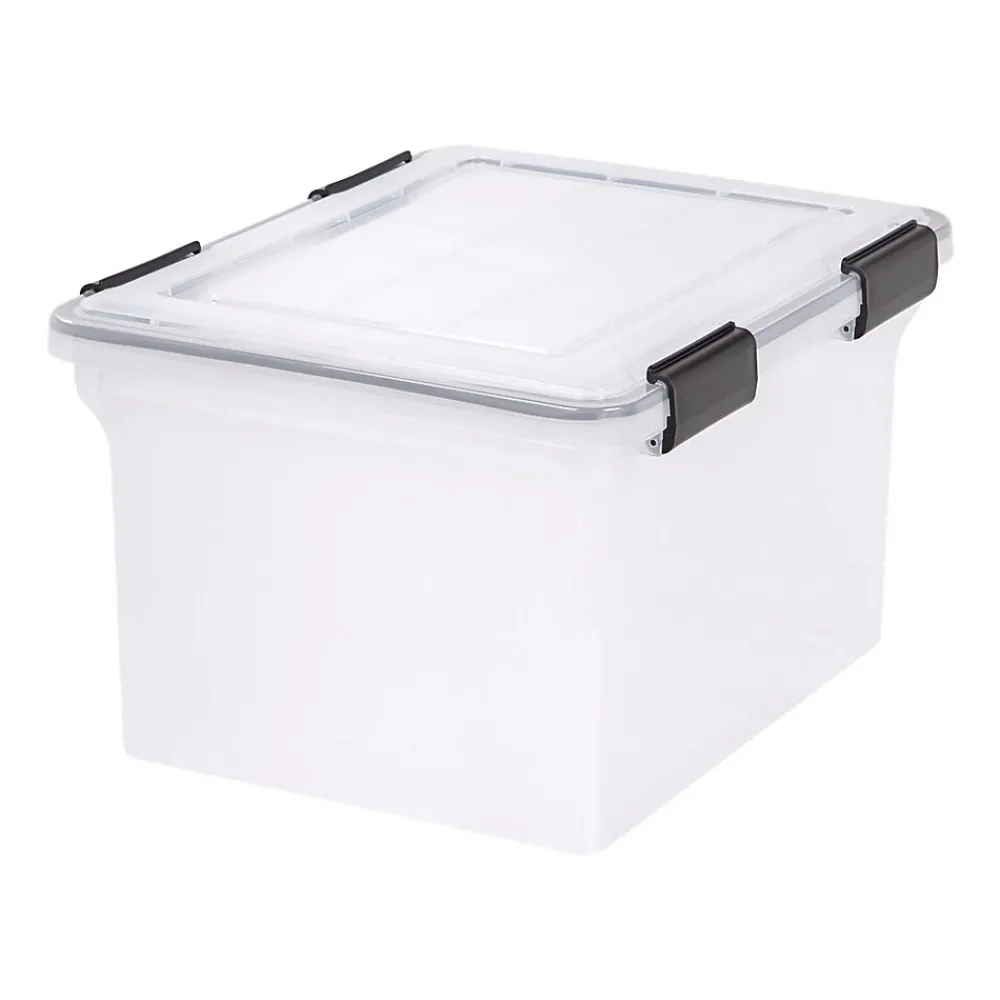 File Storage|Iris WeatherPro Plastic File Box, Letter/Legal Size, Clear (110600)