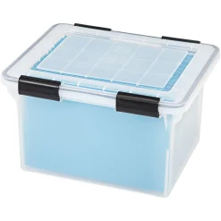 File Storage|Iris WeatherPro Plastic File Box, Letter/Legal Size, Clear (110600)