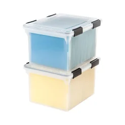 File Storage|Iris WeatherPro Plastic File Box, Letter/Legal Size, Clear (110600)