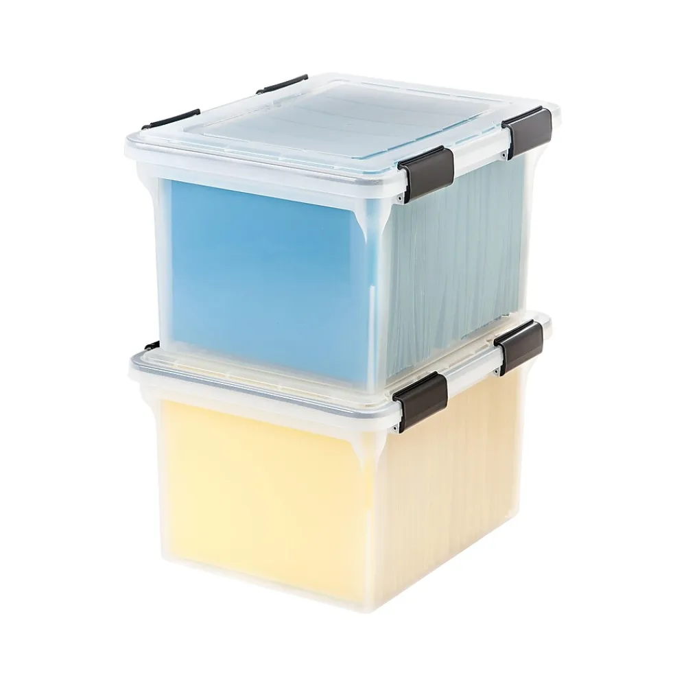 File Storage|Iris WeatherPro Plastic File Box, Letter/Legal Size, Clear (110600)
