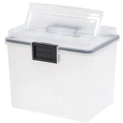 File Storage|Iris WeatherPro Portable File Box, Letter Size, Clear (110350)