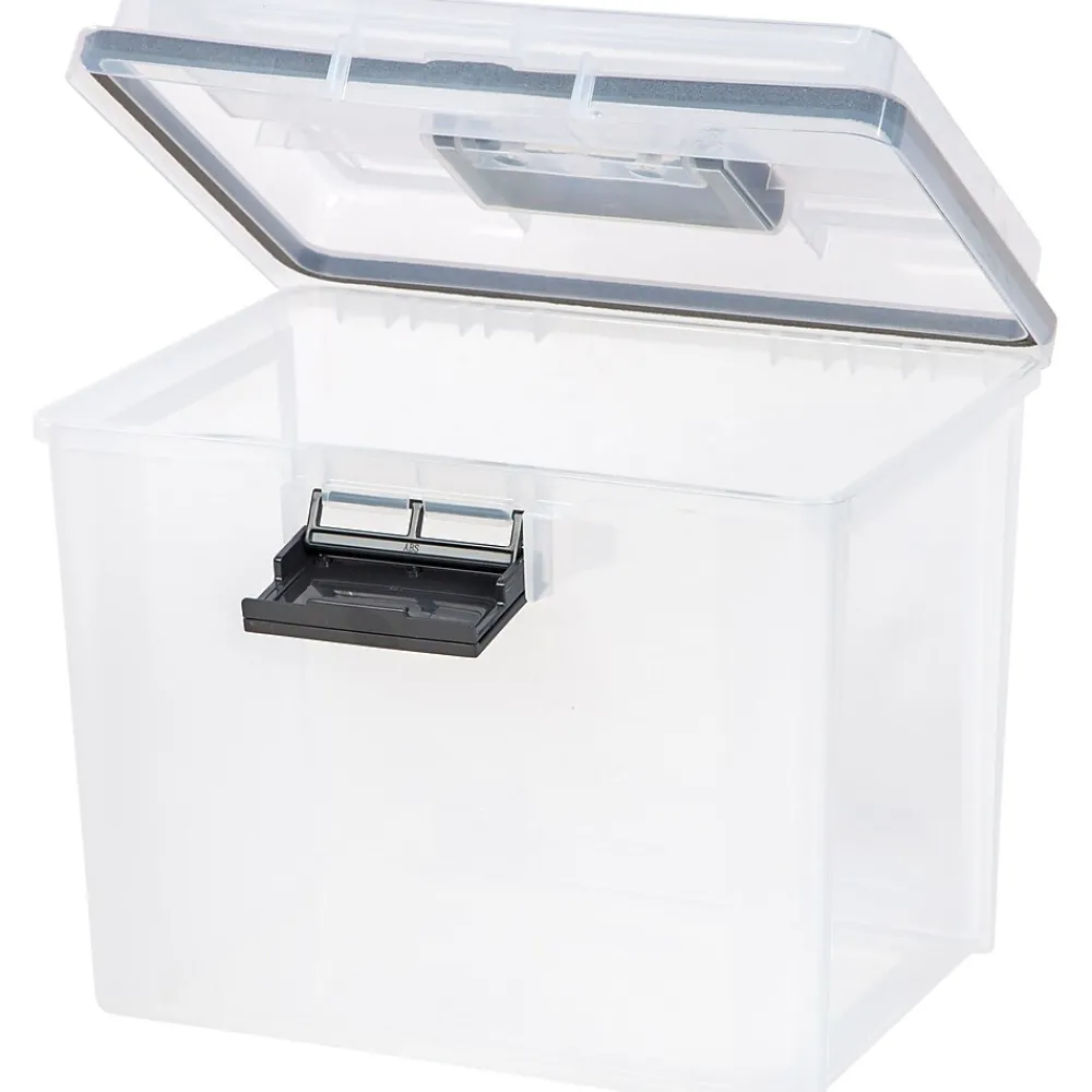 File Storage|Iris WeatherPro Portable File Box, Letter Size, Clear (110351)