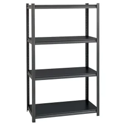 Shelving*Iron Horse 3200 Concealed Rivet 4-Shelf Metal Stand Alone Shelving Unit, 36" W, Gray (20995)