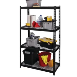 Shelving*Iron Horse 2300 lb. Wire Rivet Series 4-Shelf Metal/Wire Deck Shelving Unit, 36