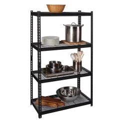 Shelving*Iron Horse 2300 lb. Wire Rivet Series 4-Shelf Metal/Wire Deck Shelving Unit, 36