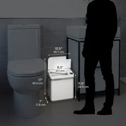 Automatic Touchless Sensor Indoor Trash Can, 2.5 Gallon, White (MT02SW)<iTouchless Outlet