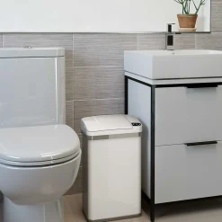 Automatic Touchless Sensor Trash Can with Odor Filter and Fragrance – 4 Gallon - White<iTouchless