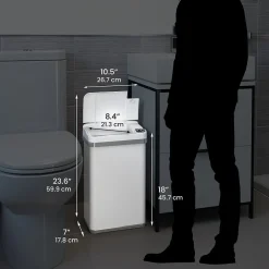 Automatic Touchless Sensor Trash Can with Odor Filter and Fragrance – 4 Gallon - White<iTouchless