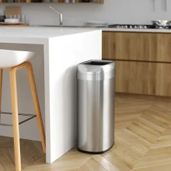 Dual-Deodorizer Stainless Steel Trash Can, 16 gal., Brushed Steel (OL16STV)<iTouchless Clearance