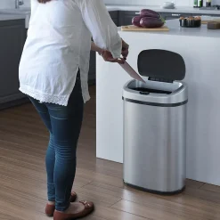 SensorCan Stainless Steel Sensor Trash Can with AbsorbX Odor Control System, Silver, 13 gal. (ITOS13B)<iTouchless Hot