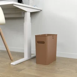 SlimGiant Polypropylene Trash Can with no Lid, Toffee Brown, 4.2 gal., 6/Pack (SG105Nx6)<iTouchless Sale