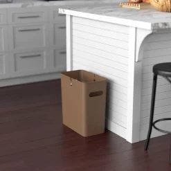 SlimGiant Polypropylene Trash Can with no Lid, Toffee Brown, 4.2 gal., 6/Pack (SG105Nx6)<iTouchless Sale