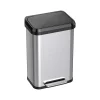 SoftStep EXP Stainless Steel Step Trash Can, 13.2-Gallon, Silver/Black (PP13RSB)<iTouchless Clearance