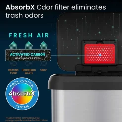 SoftStep EXP Stainless Steel Step Trash Can with Plastic Lid, 20 Gallon, Silver/Black (PP20RSB)<iTouchless Clearance