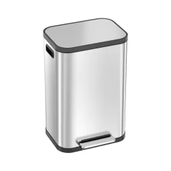 SoftStep ProX Stainless Steel Step Trash Can, 13.2-Gallon, Silver/Black (PD13RSY)<iTouchless Online