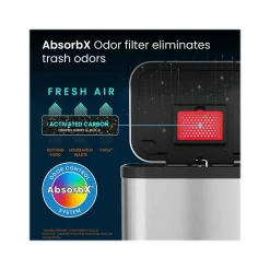 SoftStep ProX Stainless Steel Step Trash Can, 13.2-Gallon, Silver/Black (PD13RSY)<iTouchless Online