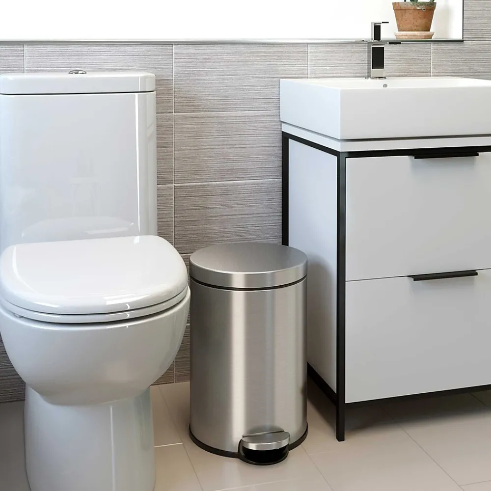 SoftStep Round Stainless Steel Step Trash Can with Hinged Lid, 3.17 Gallon (IP03RSS)<iTouchless Sale