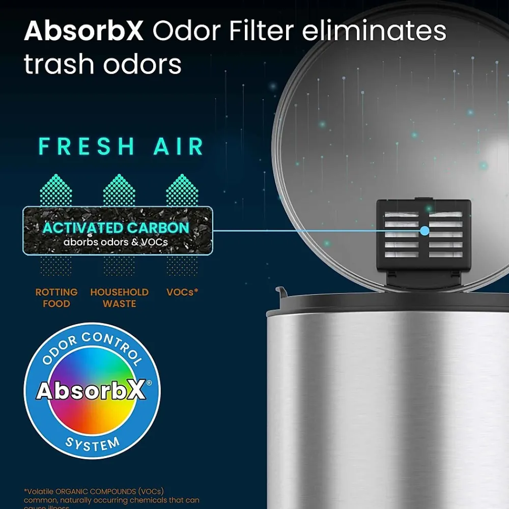 SoftStep Round Stainless Steel Step Trash Can with Hinged Lid, 3.17 Gallon (IP03RSS)<iTouchless Sale