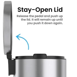 SoftStep Round Stainless Steel Step Trash Can with Hinged Lid, 3.17 Gallon (IP03RSS)<iTouchless Sale