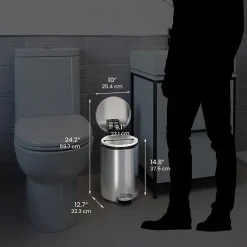 SoftStep Round Stainless Steel Step Trash Can with Hinged Lid, 3.17 Gallon (IP03RSS)<iTouchless Sale