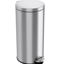 SoftStep Round Stainless Steel Step Trash Can with Hinged Lid, 7.93 Gallon (IP08RSS)<iTouchless Discount