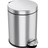 SoftStep Round Stainless Steel Step Trash Can with Hinged Lid, 1.29 Gallon (IP01RSS)<iTouchless Hot