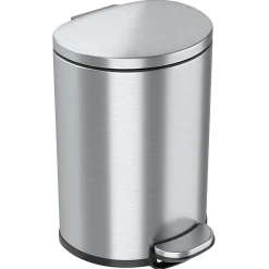 SoftStep Semi-Round Stainless Steel Step Trash Can with Hinged Lid, 2.91 Gallon (IP03DSS)<iTouchless Hot